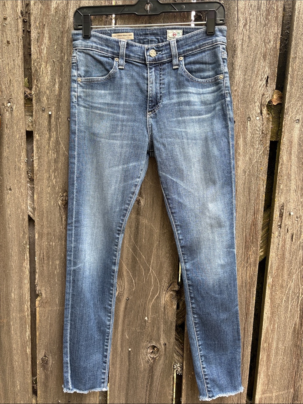 Ag Adriano Goldschmied Skinny High Rise Crop Jeans - Light Blue Wash